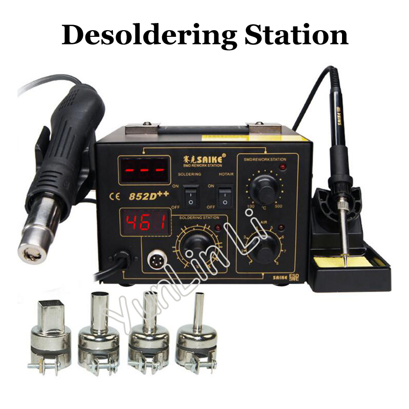 Smd Rework Station Hot Air Soldering 2 In 1 - High Power ดิจิตอลจอแสดงผล 852D ++ 2
