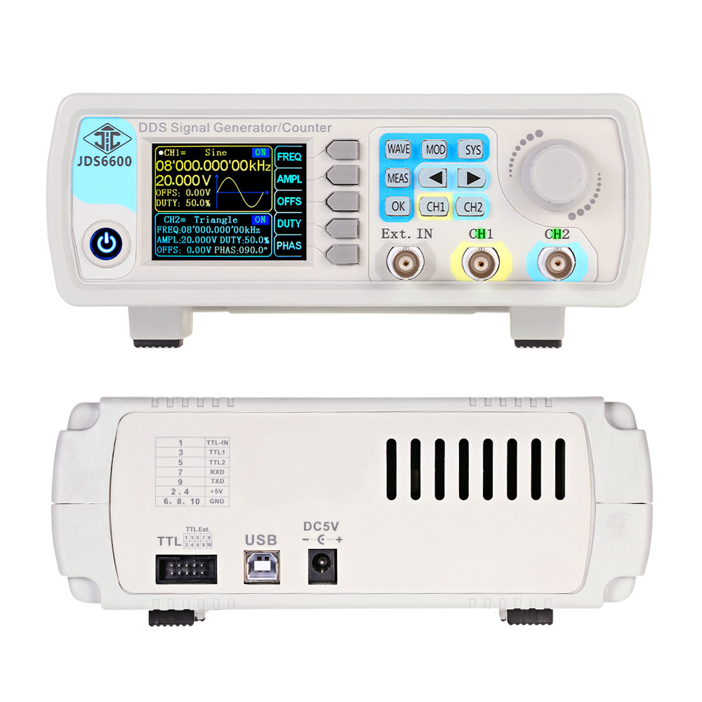 Dual Channel Arbitrary Waveform Function Generator 60Mhz - JDS6600 15/30/40/50/60MHz DDS เครื่องกําเนิดสัญญาณสัญญาณ Dual/2 ช่องความถี่โดยพลการ