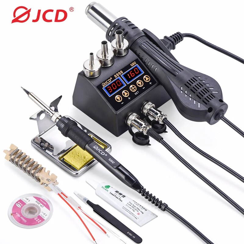 Smd Rework Station Hot Air Soldering 2 In 1 - Jcd อุปกรณ์เชื่อมสายไฟ750W เครื่องเชื่อมเหล็กแบบ2 in 1ปืนลมร้อนเครื่องเชื่อม Rework