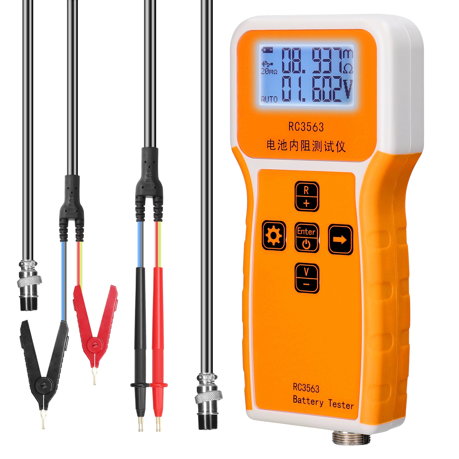 Battery Internal Resistance Tester Four Wire - เครื่องทดสอบแรงดันไฟฟ้าและความต้านทานภายในแบตเตอรี่แบบพกพา 200 โอห์ม 100 โวลต์ แบบสี่สาย