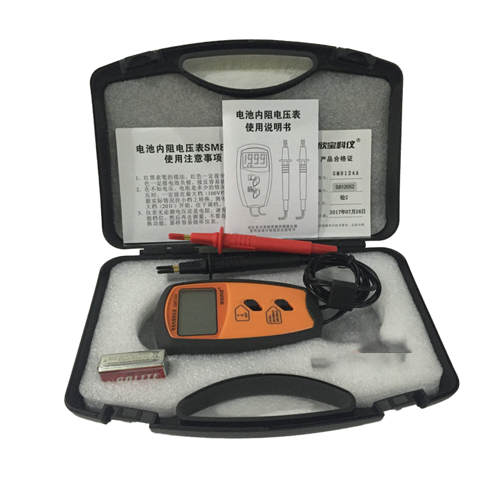 Battery Internal Resistance Tester Four Wire - เครื่องทดสอบความต้านทานภายในแบตเตอรี่แบบพกพาสี่สาย รุ่น SM8124A