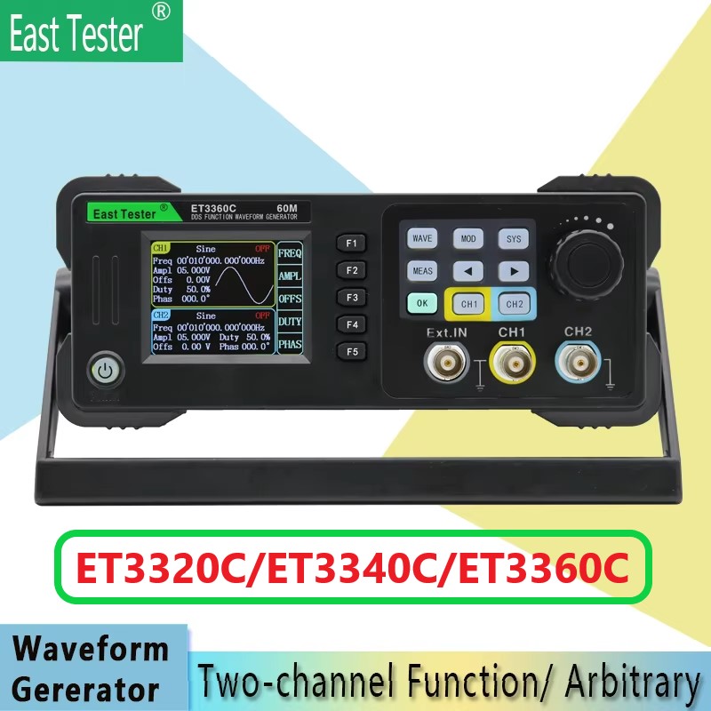 Dual Channel Arbitrary Waveform Function Generator 60Mhz - East เครื่องทดสอบ ET3320/40/60C Mini Dual Channel