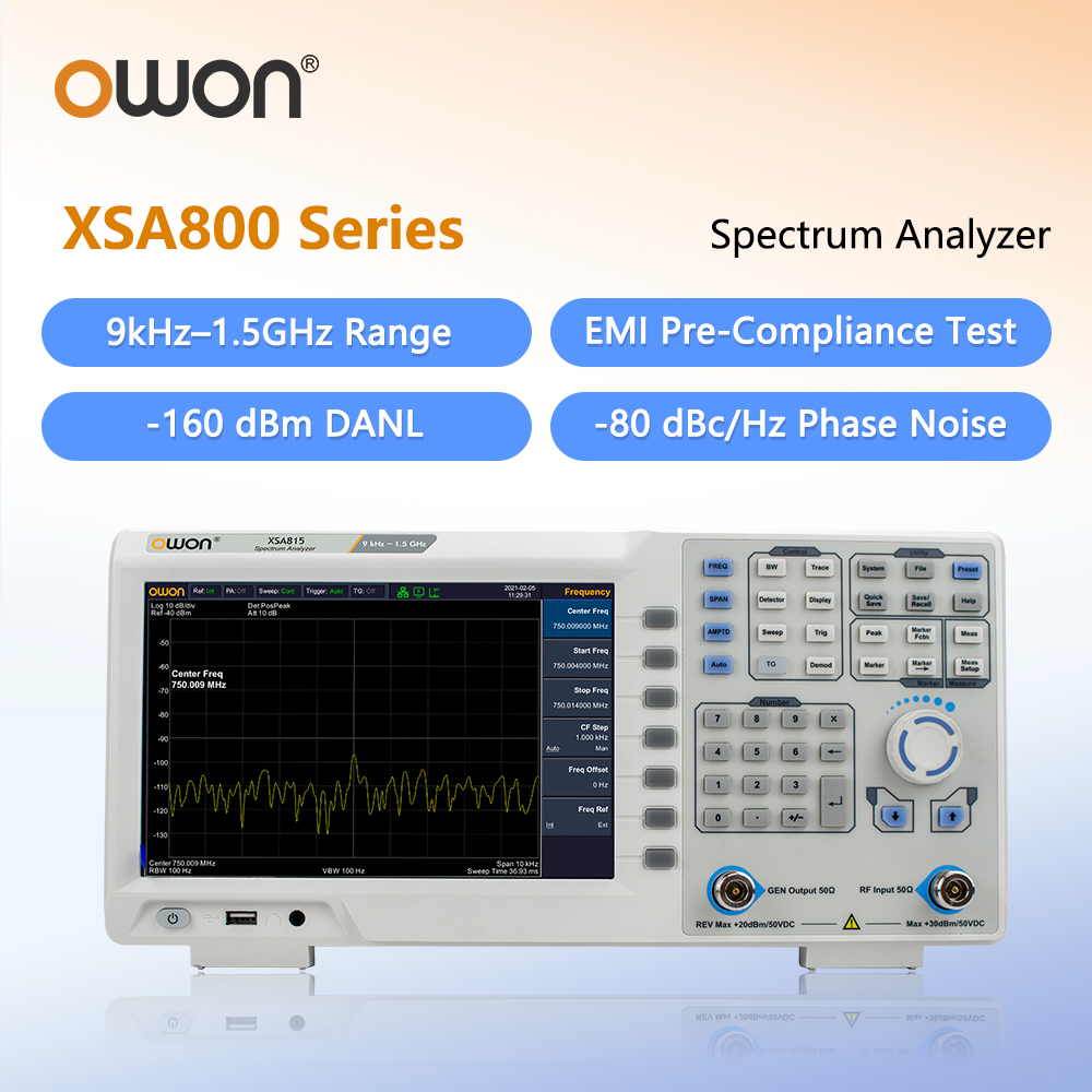 Spectrum Analyzer Tracking Generator 1.5Ghz - เครื่องวิเคราะห์สเปกตรัม OWON พร้อมเครื่องกำเนิดสัญญาณติดตามรุ่น XSA815TG 9kHz-1.5GHz -160dBm