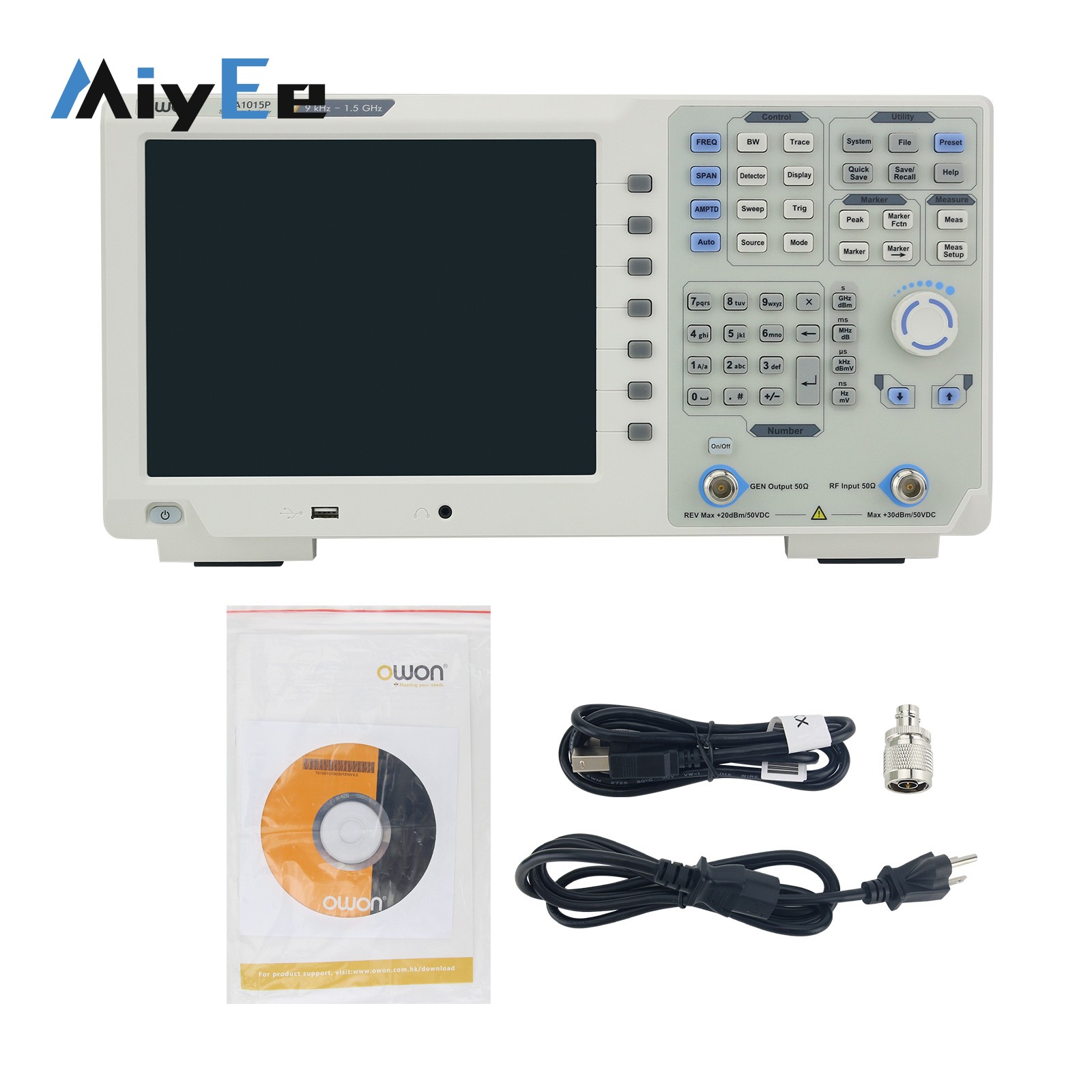 Spectrum Analyzer Tracking Generator 1.5Ghz - เครื่องวิเคราะห์สเปกตรัม OWON XSA1015P-TG XSA1032P-TG พร้อมเครื่องกำเนิดสัญญาณติดตาม, 9kHz-1.5GHz/3.2GHz,