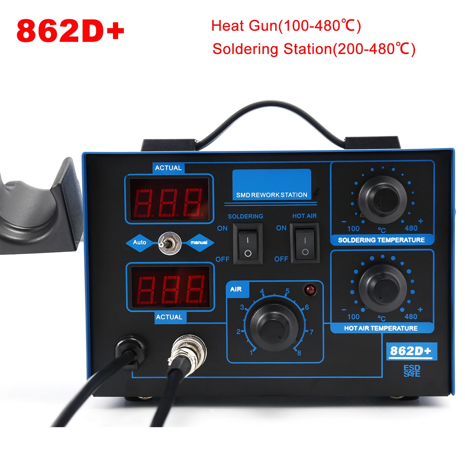 สถานีบัดกรี 862D+ 2 in 1 สถานี - Smd Rework Station Hot Air Soldering 2 In 1 บทวิจารณ์และราคา