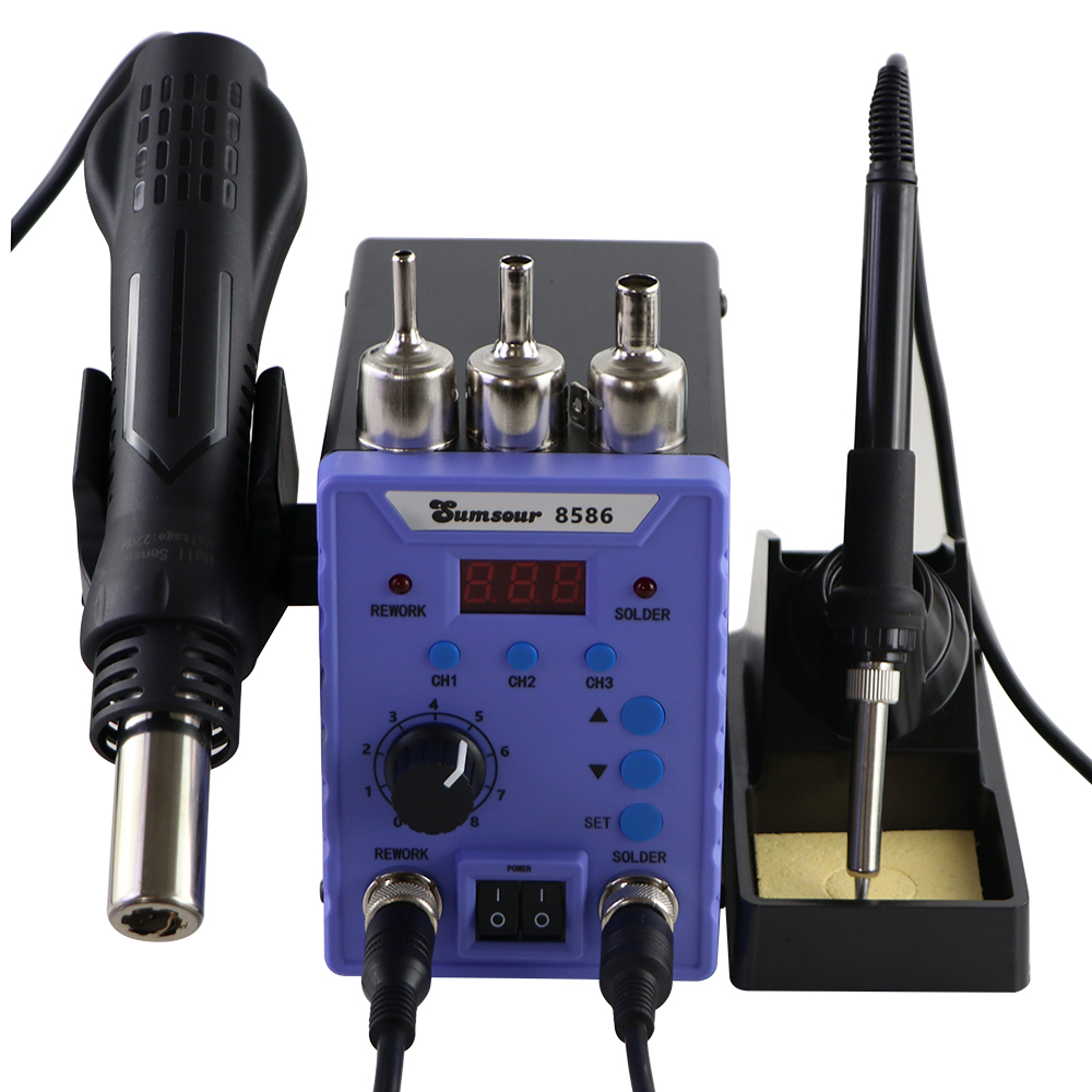 เครื่องบัดกรีและเป่าลมร้อนดิจิ - Smd Rework Station Hot Air Soldering 2 In 1 บทวิจารณ์และราคา