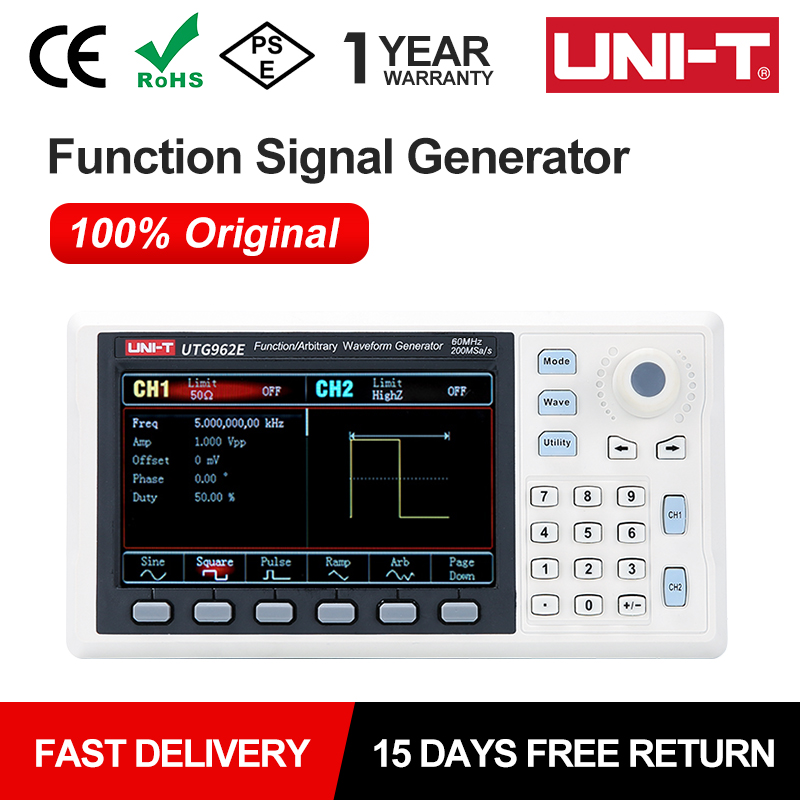 UNI-T UTG932E UTG962E เครื่องก - Dual Channel Arbitrary Waveform Function Generator 60Mhz บทวิจารณ์และราคา