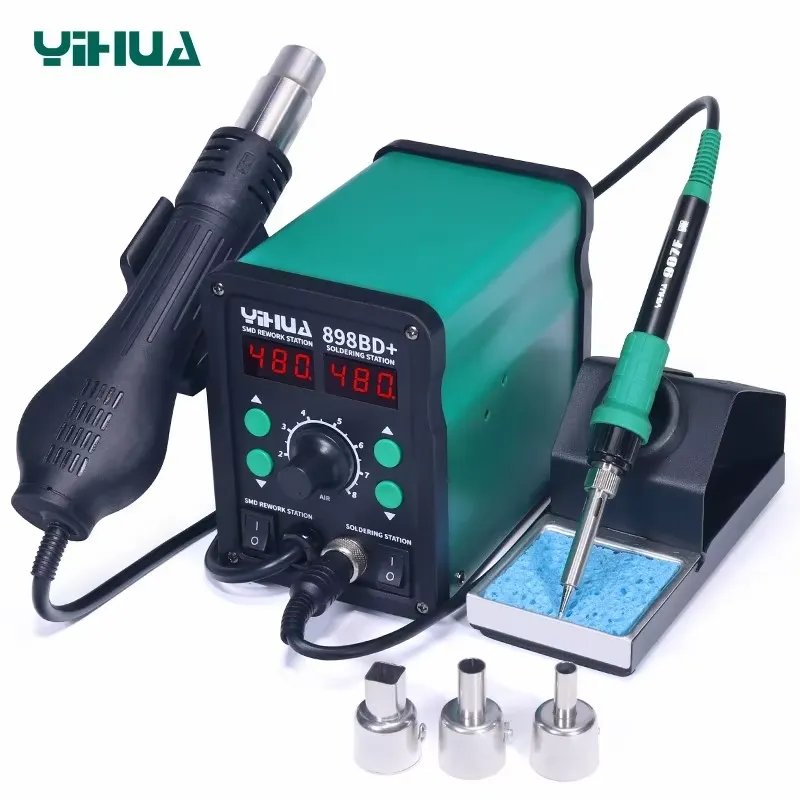 YIHUA 898BD+ 220V 2 in 1 สถานี - Smd Rework Station Hot Air Soldering 2 In 1 บทวิจารณ์และราคา