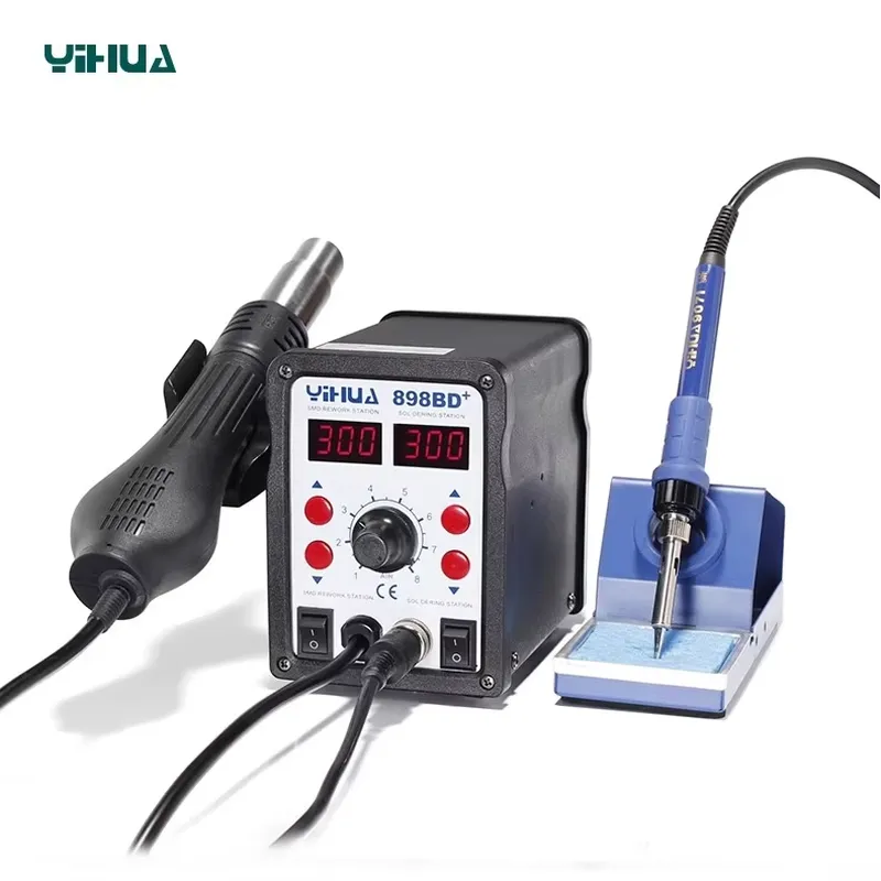 YIHUA 898BD+ 220V 2 in 1 สถานี - Smd Rework Station Hot Air Soldering 2 In 1 บทวิจารณ์และราคา