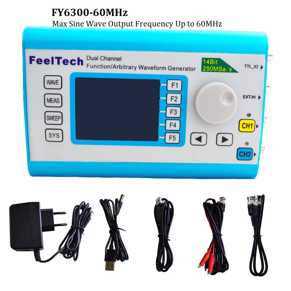 เครื่องกำเนิดสัญญาณรูปคลื่นอิส - Dual Channel Arbitrary Waveform Function Generator 60Mhz บทวิจารณ์และราคา