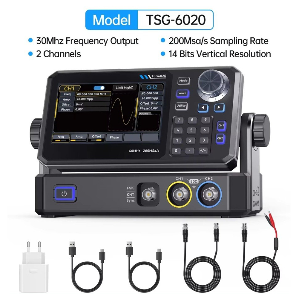 TSG6020 เครื่องกำเนิดสัญญาณฟัง - Dual Channel Arbitrary Waveform Function Generator 60Mhz บทวิจารณ์และราคา